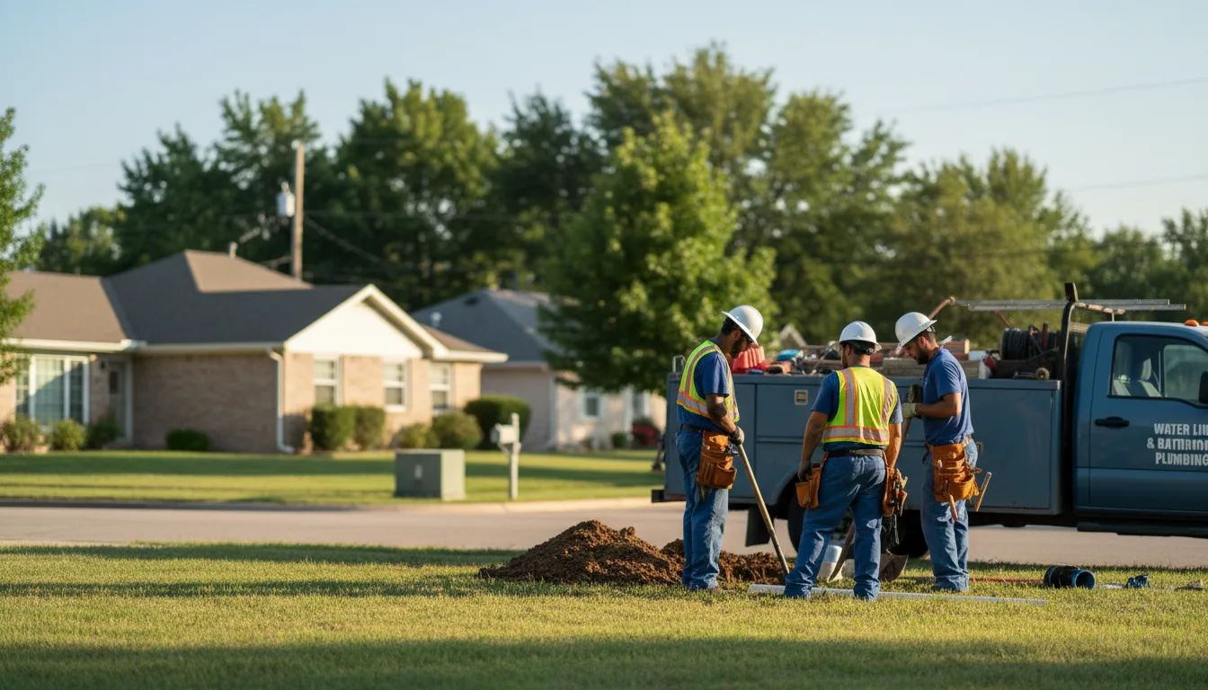 Residential water line and bathroom plumbing service in Manor, TX